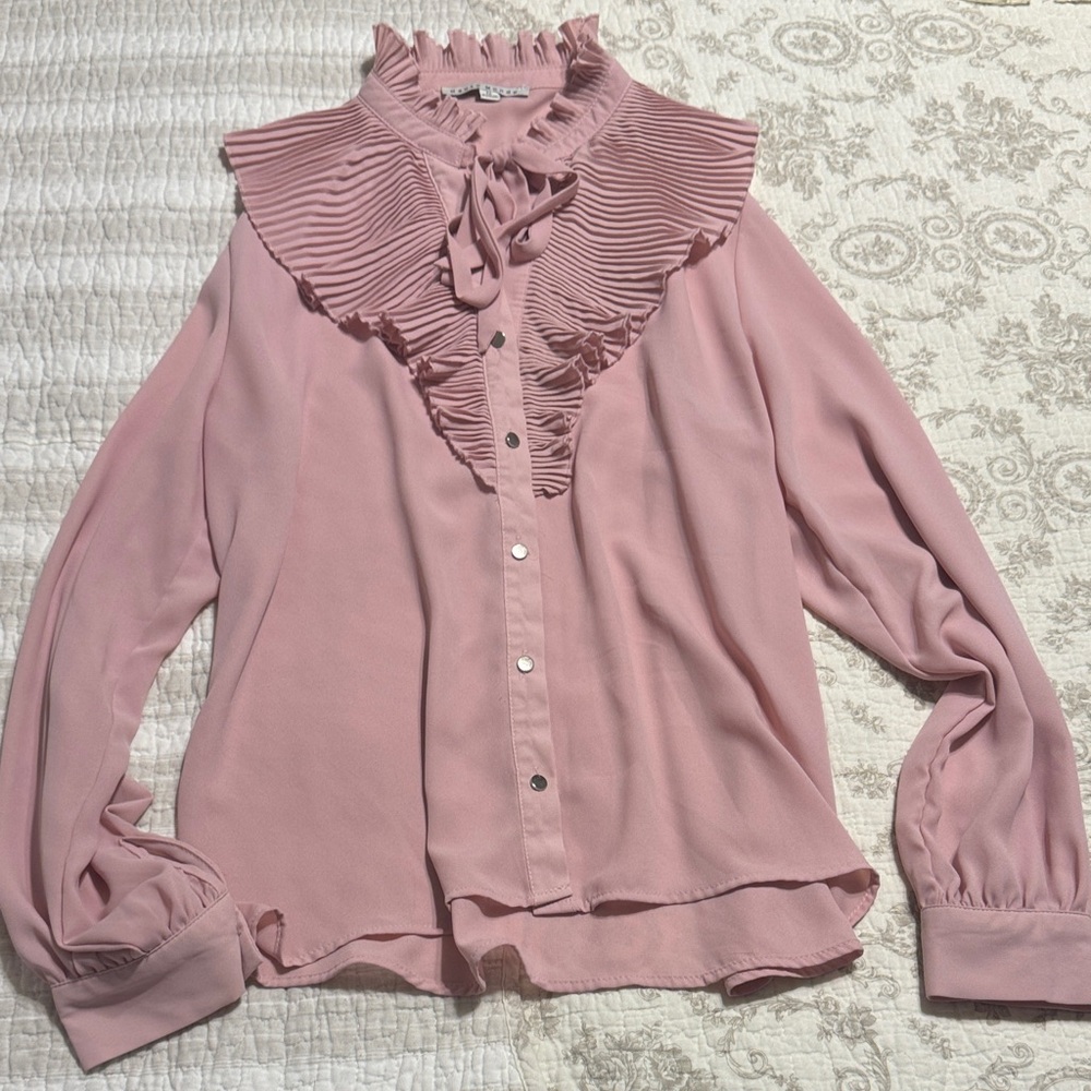 Haute Monde Blush Ruffled Blouse